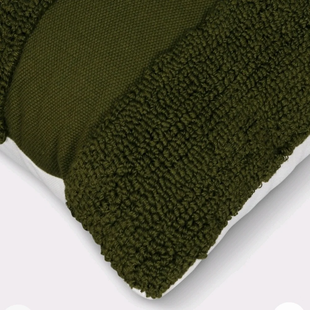 Threshold Olive Green Textured Stripe Throw Pillow 20x20